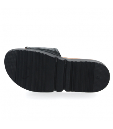 Fekete sport bőr flip-flop 109166