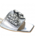 Ezüst bőr flip-flop dekoratív masnival DSL2452