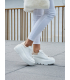 Fehér és arany tornacipő fehér magas talppal MAXI n408s2
