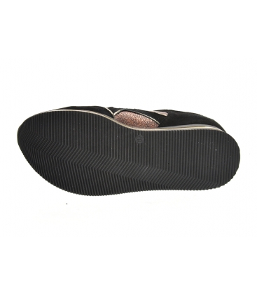 Fekete-bárna cipők mintával, fekete talpon KARLA DTE3300 