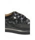Fekete-szürke cipők álcázott mintával fekete talpon KARLA DTE2118 