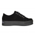 Fekete színű egyszerű cipők vágott bőrből 7116