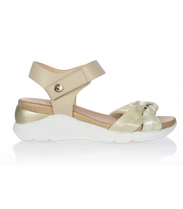 Beige-gold sandals on a sports sole 2388