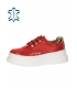 Piros arany színű egyszerű tornacipő a bézs ZUMA talpon DTE2118