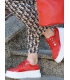 Piros arany színű egyszerű tornacipő a fehér ZUMA talpon DTE2118