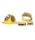 Sárga alacsony sarkú cipő színes díszítéssel DSL2313