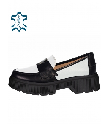 Fekete-fehér egyszerű cipő Amalfi talppal DBA5100