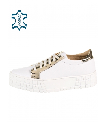 Fehér és arany tornacipő a talpán HANZA DTE3317