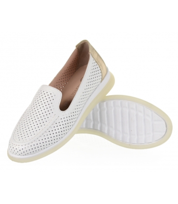 Fehér és arany kényelmes perforált cipő 1000