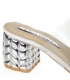 Fehér és ezüst stílusos papucsok áttetsző szegéllyel DSL2390