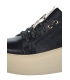 Fekete kényelmes tornacipő csillogó sarokkal, bézs színű talpon ML 7507