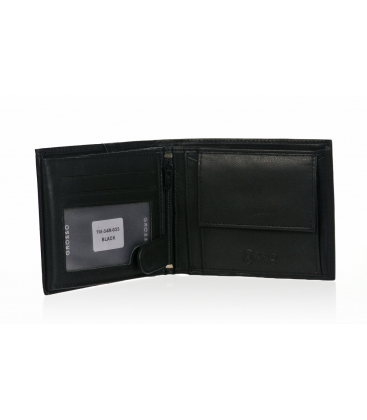 Férfi fekete bőr egyszerű pénztárca GROSSO TM-34R-033