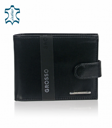 Férfi fekete bőr pénztárca GROSSO GROSSO TM-91R-032