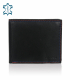 Férfi fekete bőr pénztárca kék-piros varrással GROSSO 01